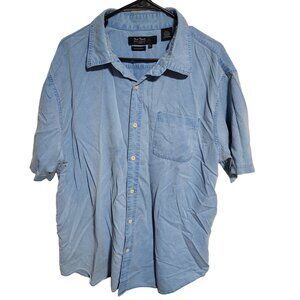 Nat Nast Button Front Shirt Mens Size XL Silk Blend Luxury Originals Blue